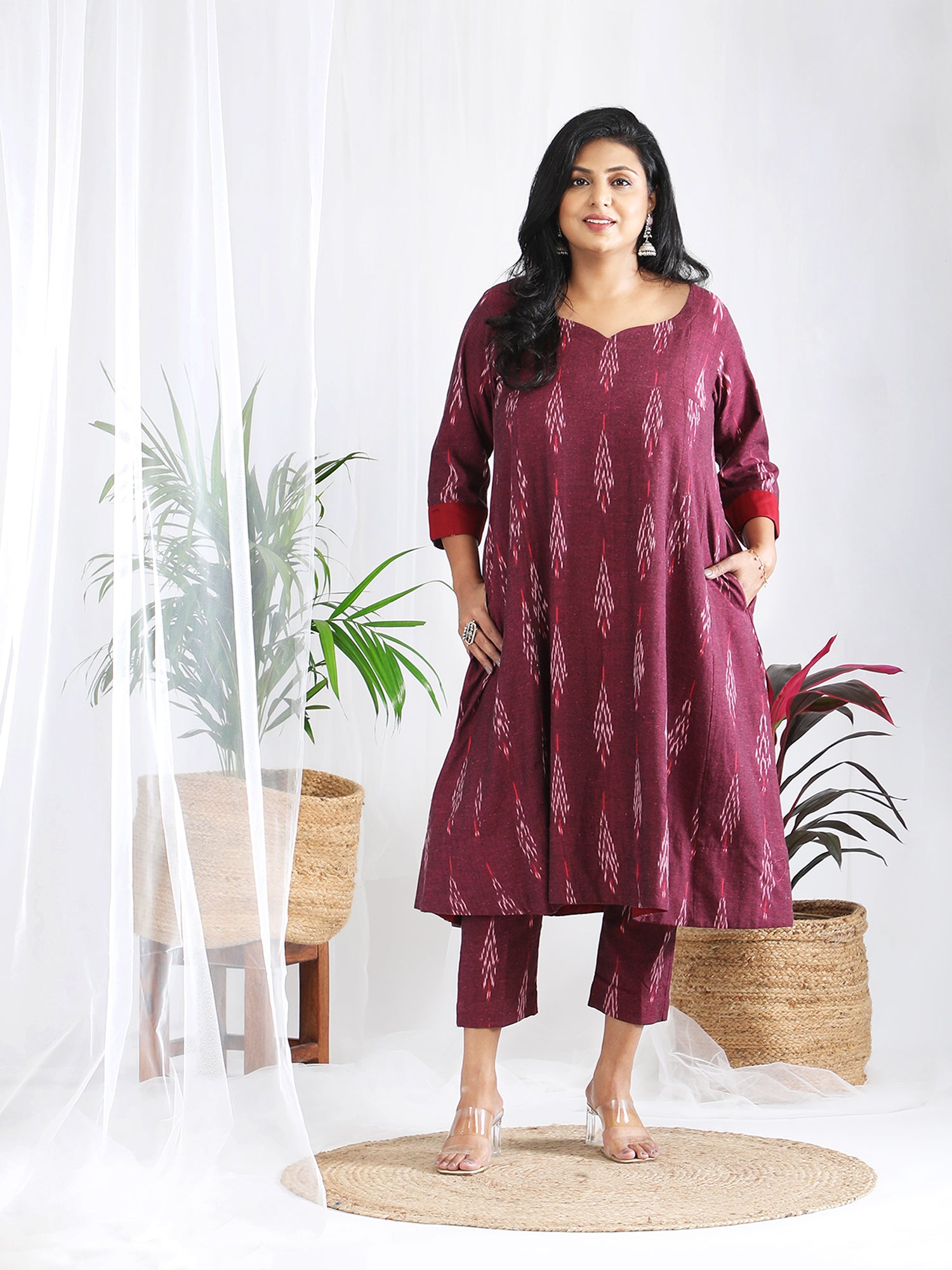 Darzaania Helena Winish Ikkat Cotton Co-ord Set