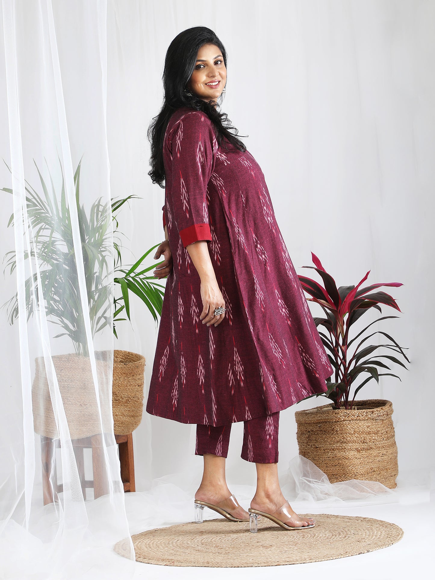 Darzaania Helena Winish Ikkat Cotton Co-ord Set