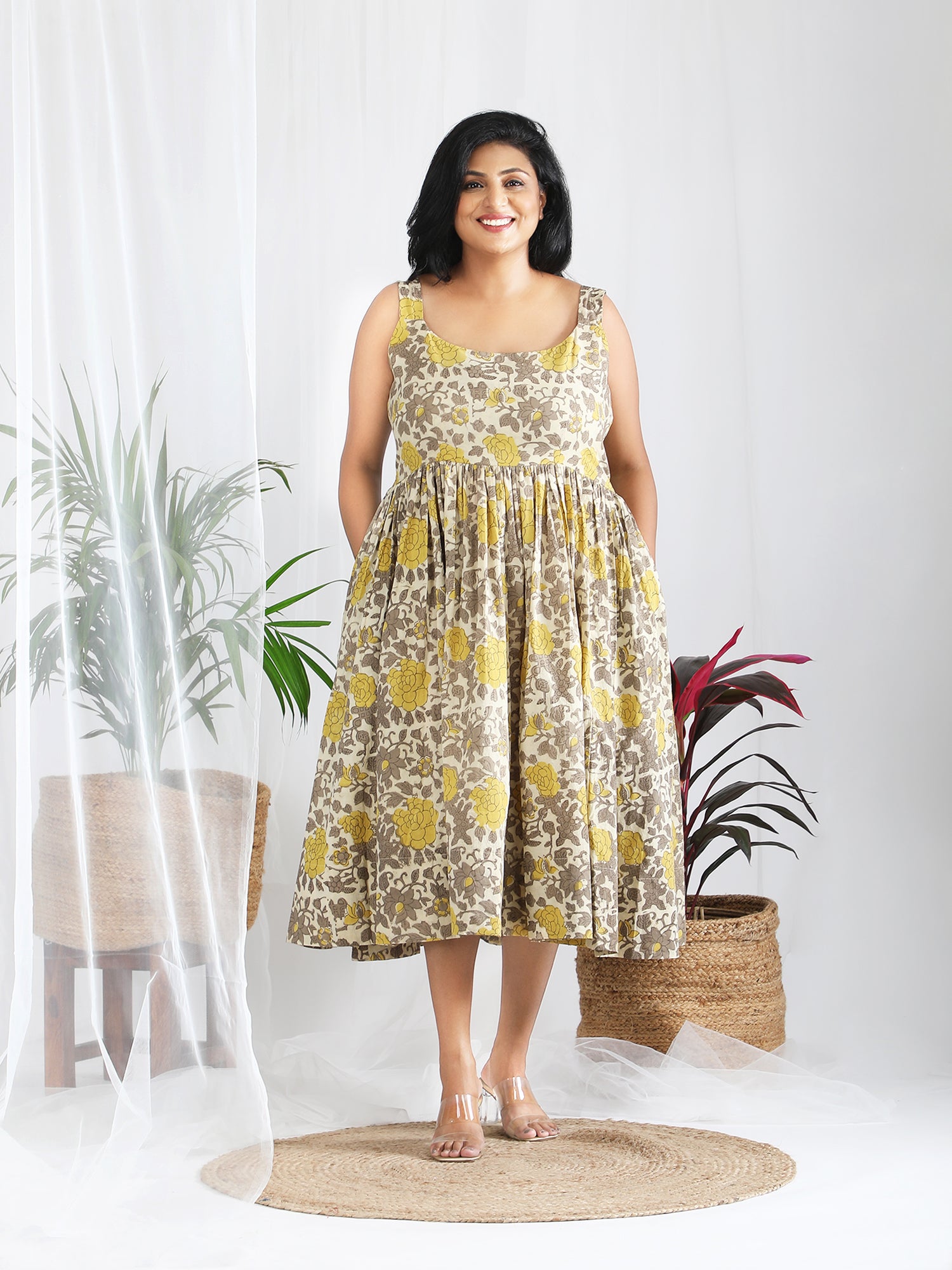 Darzaania Nora Ajrakh Pure Cotton Strap Dress