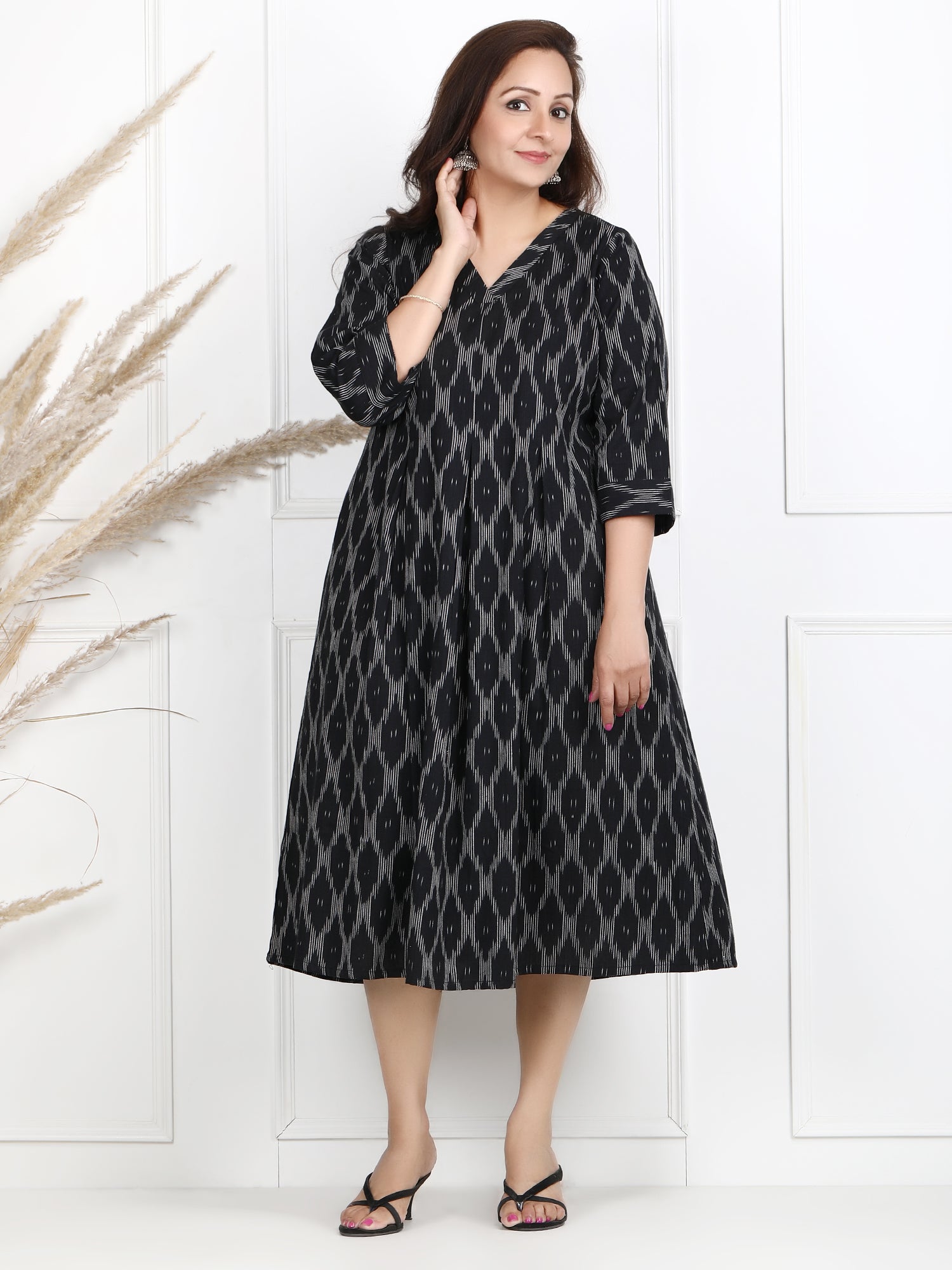 black cotton dresses for women Self-portrait Draped Midi Dress