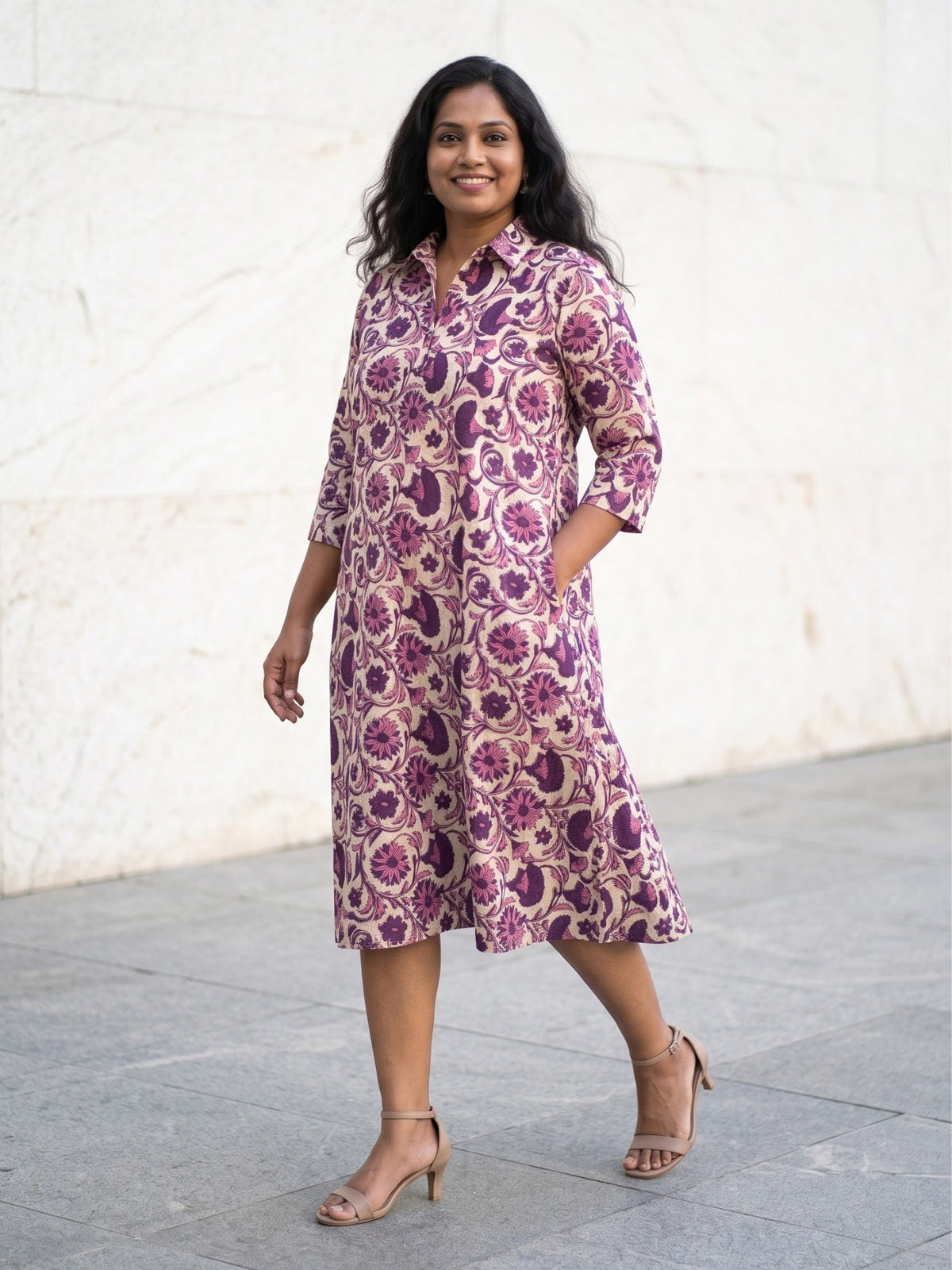 Darzaania plus sizes A line cotton vacation wear dresses for women