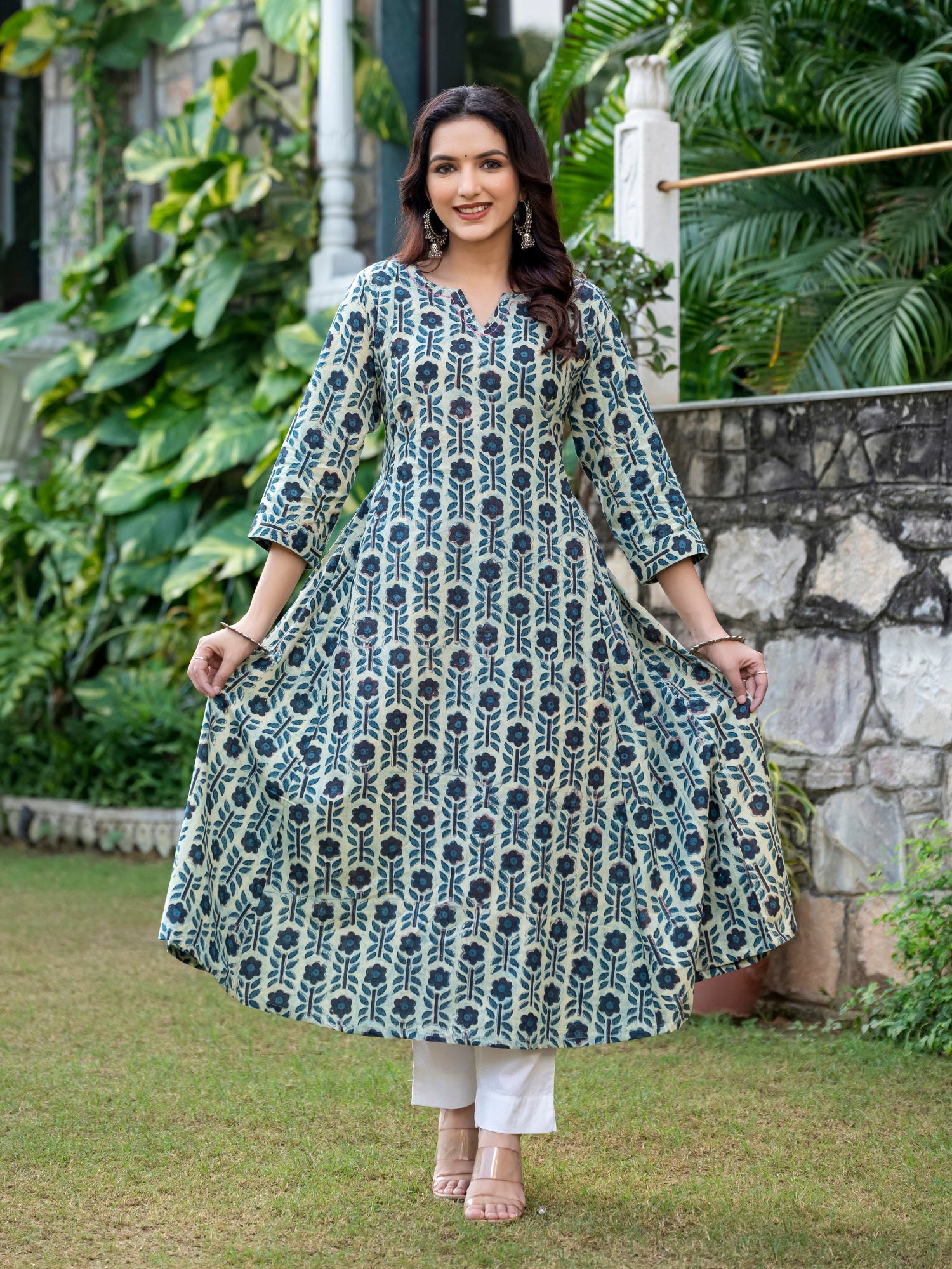 Shraya Ajrakh Work Cotton Kurta