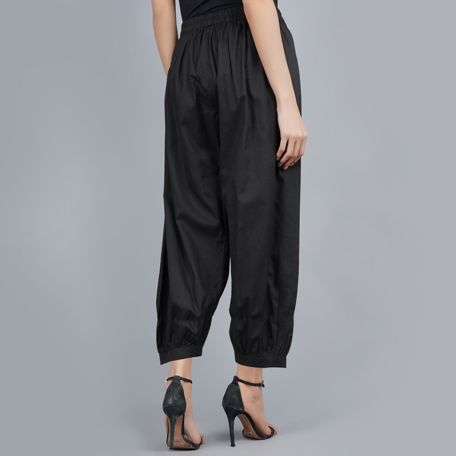 Black Cotton Harem Pants