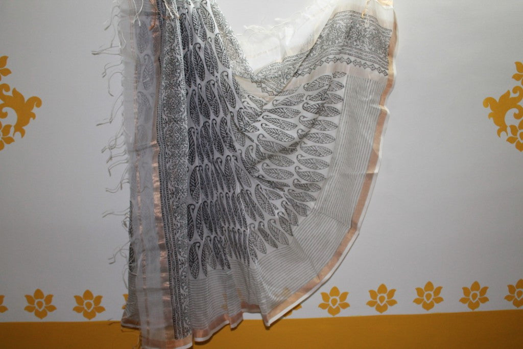 Maheshwari Block Print Cotton Dupatta
