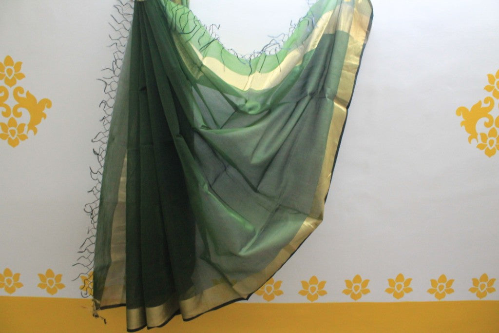 Maheshwari Green Silk Dupatta