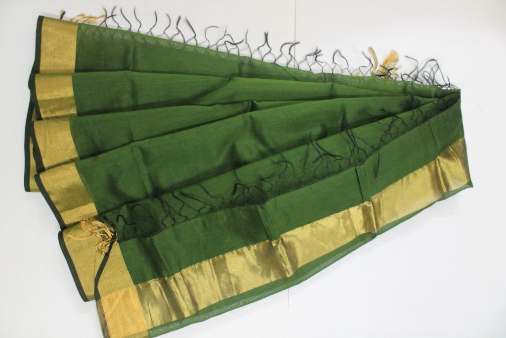 Maheshwari Green Silk Dupatta