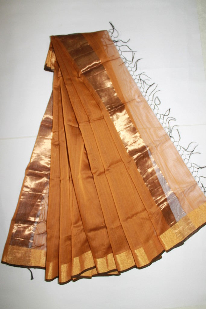 Maheshwari Peru Gold Silk Dupatta