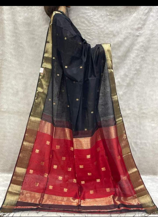 Maheshwari Black color Festival edition Saree