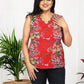 Krisha Red Cotton Sleeveless Top