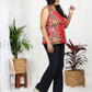 Krisha Red Cotton Sleeveless Top