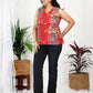 Krisha Red Cotton Sleeveless Top