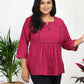 Tapsi Purple Cotton Checkered Top