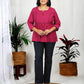 Tapsi Purple Cotton Checkered Top