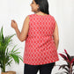 Tanya Red Cotton Sleeveless Top