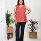 Tanya Red Cotton Sleeveless Top