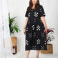 Darzaania Kuvira Black Cotton Block Print Dress