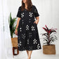 Darzaania Kuvira Black Cotton Block Print Dress