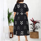 Darzaania Kuvira Black Cotton Block Print Dress