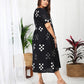 Darzaania Kuvira Black Cotton Block Print Dress