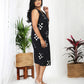 Darzaania Paridhi Black Cotton Sleeveless Midi Dress