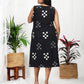 Darzaania Paridhi Black Cotton Sleeveless Midi Dress