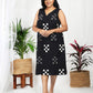 Darzaania Paridhi Black Cotton Sleeveless Midi Dress