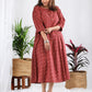 Darzaania Inaya Cotton Ikkat Handloomed Dress