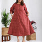 Darzaania Inaya Cotton Ikkat Handloomed Dress