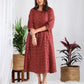 Darzaania Inaya Cotton Ikkat Handloomed Dress