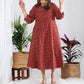 Darzaania Inaya Cotton Ikkat Handloomed Dress