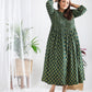 Darzaania Miraya Ajrakh Work Pure Cotton Green Dress
