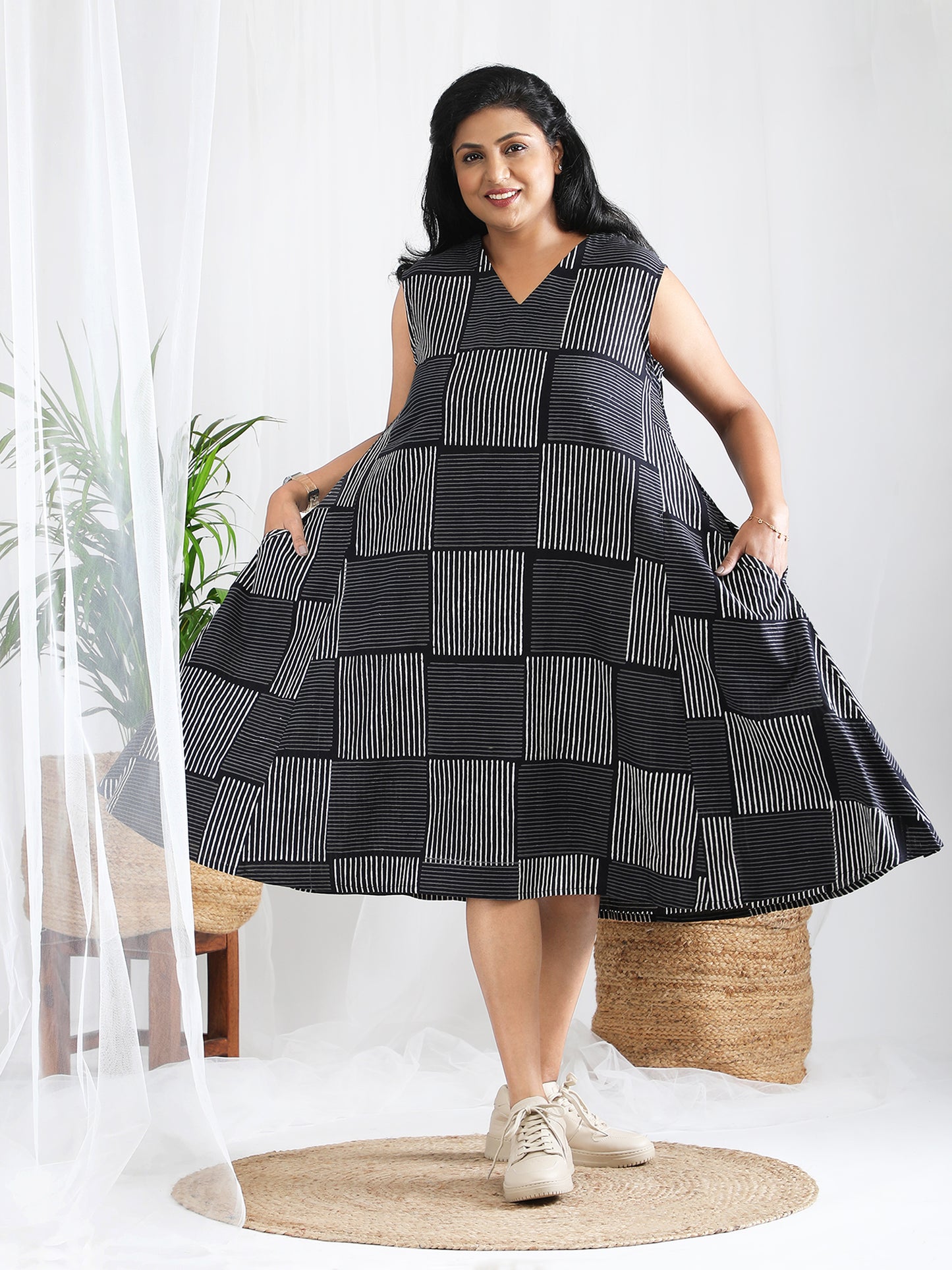 Darzaania Poorvi Block Print Cotton Dress