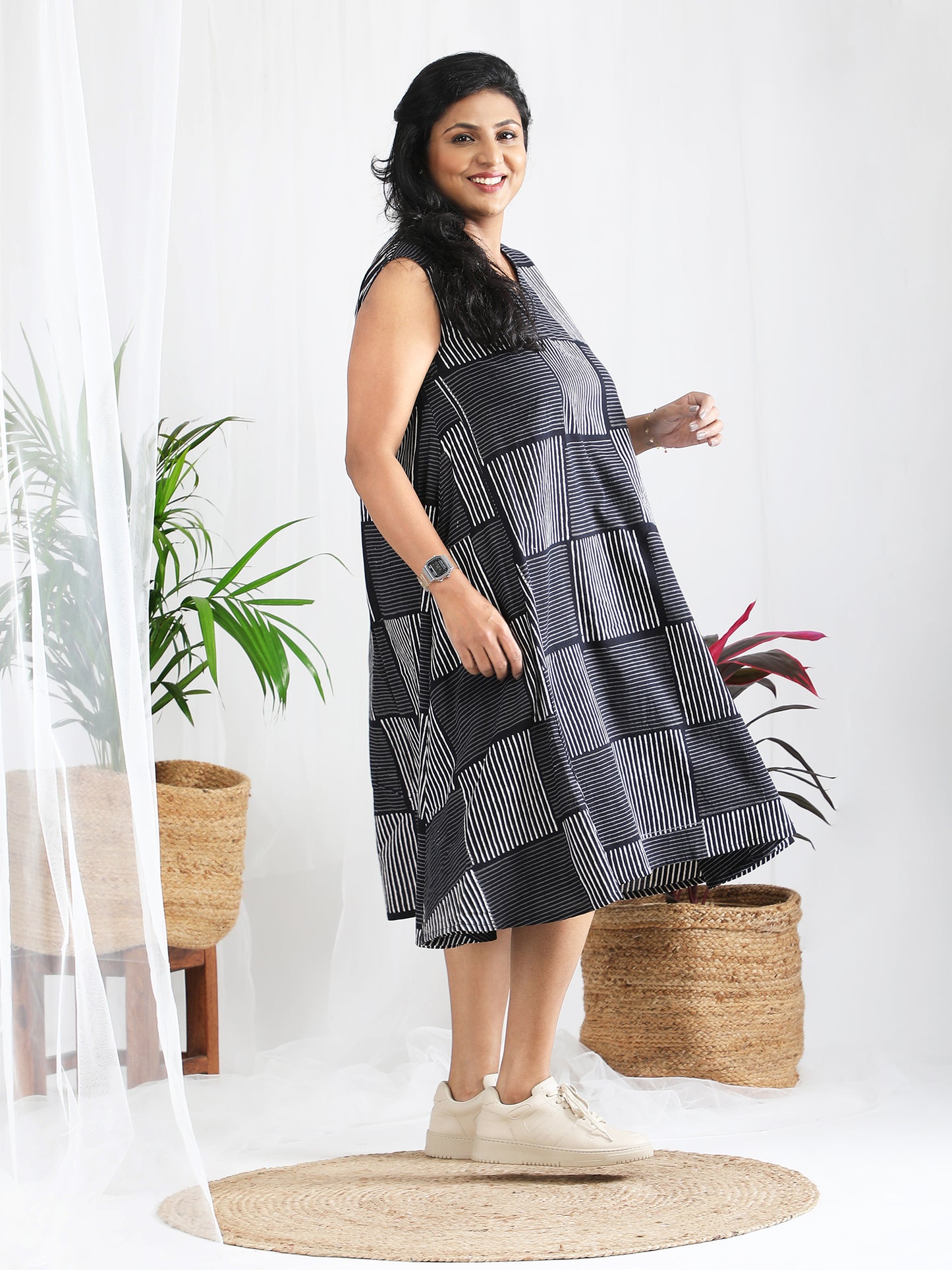 Darzaania Poorvi Block Print Cotton Dress