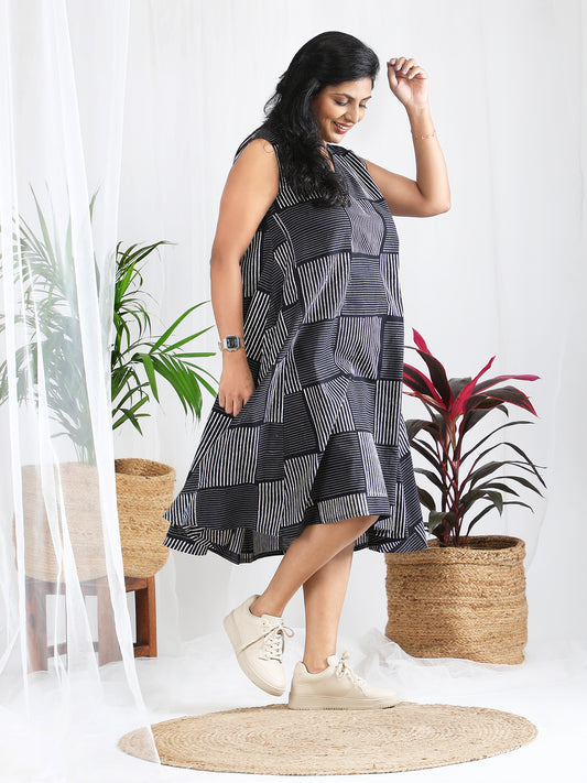 Darzaania Poorvi Block Print Cotton Dress
