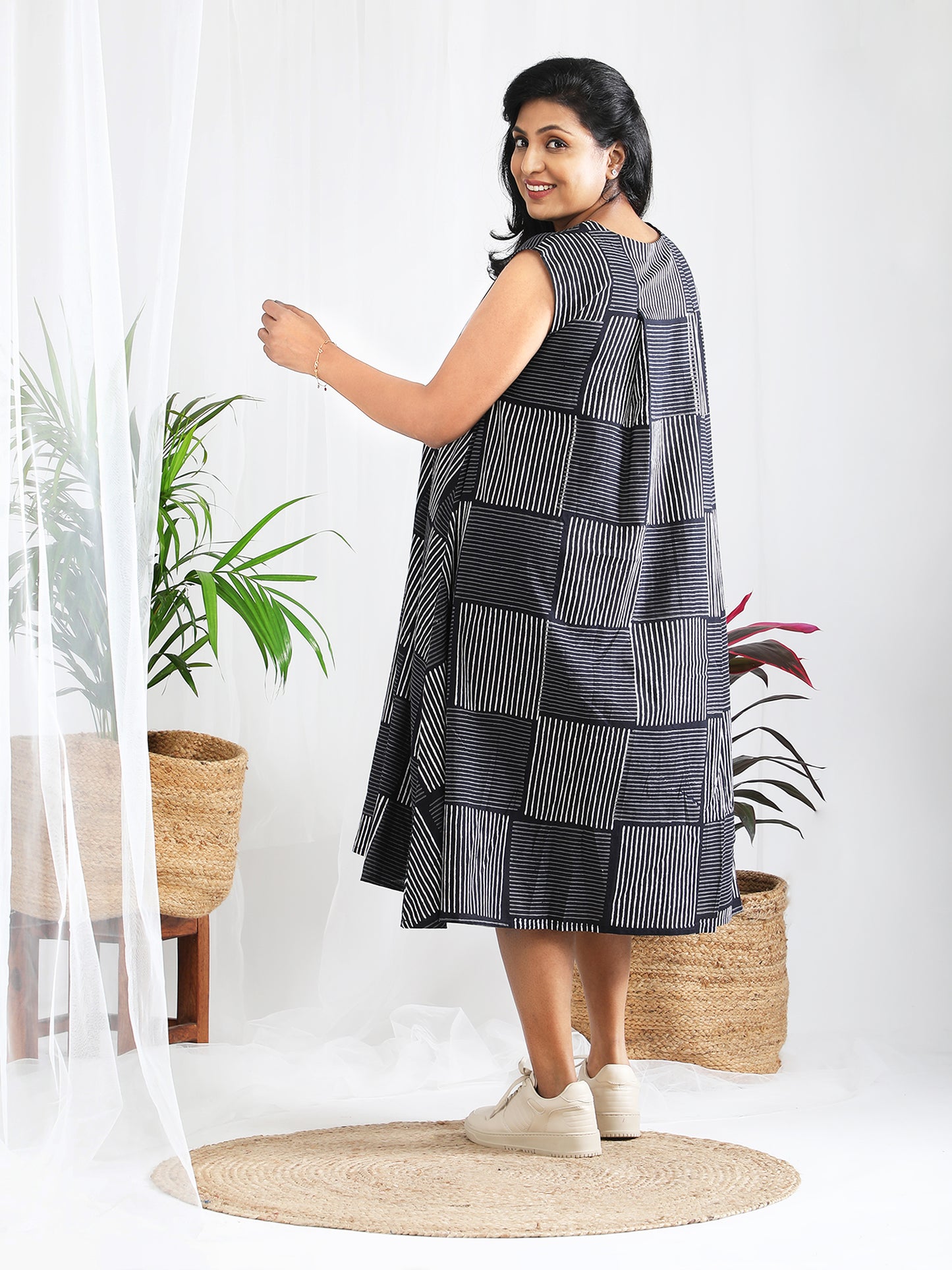 Darzaania Poorvi Block Print Cotton Dress