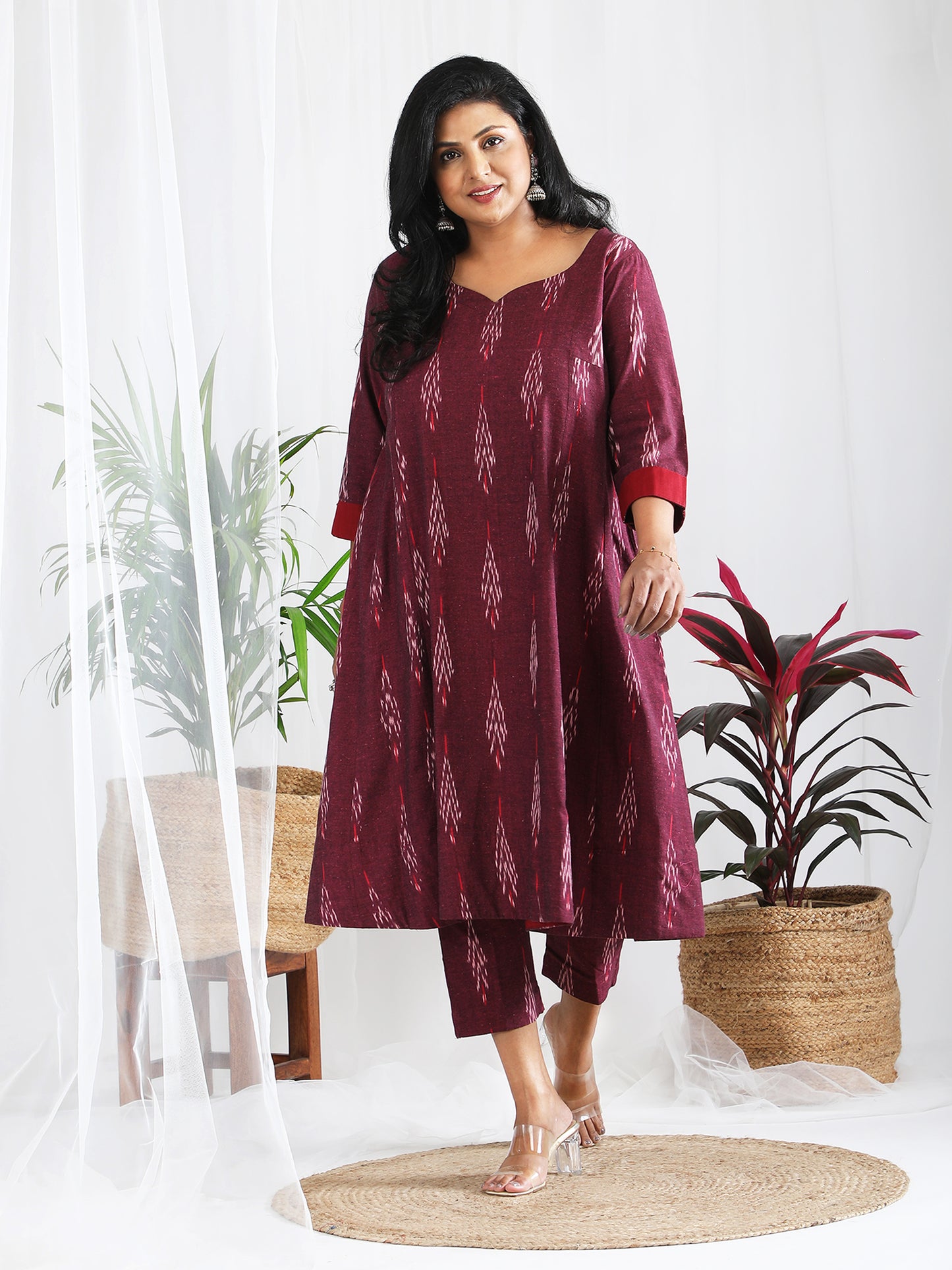 Darzaania Helena Winish Ikkat Cotton Co-ord Set