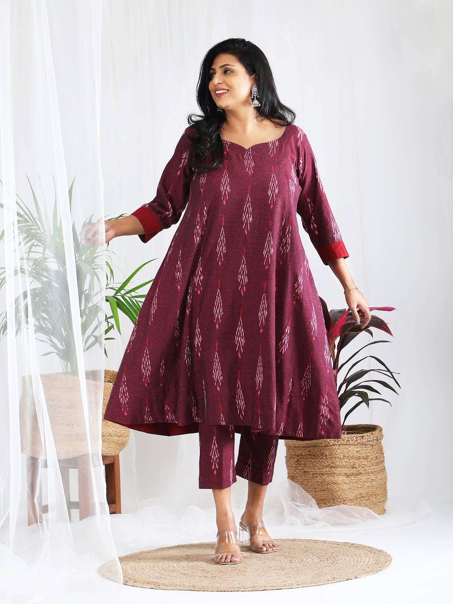 Darzaania Helena Winish Ikkat Cotton Co-ord Set