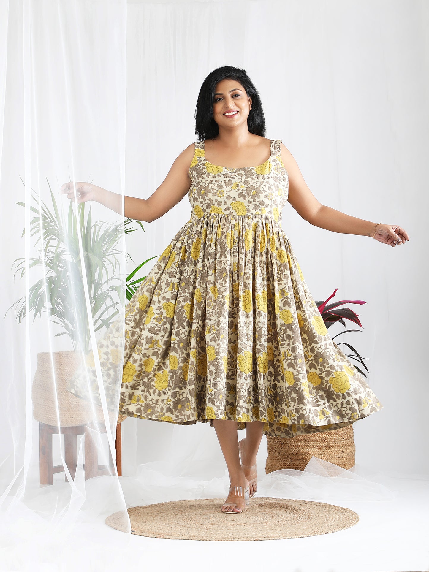 Darzaania Nora Ajrakh Pure Cotton Strap Dress