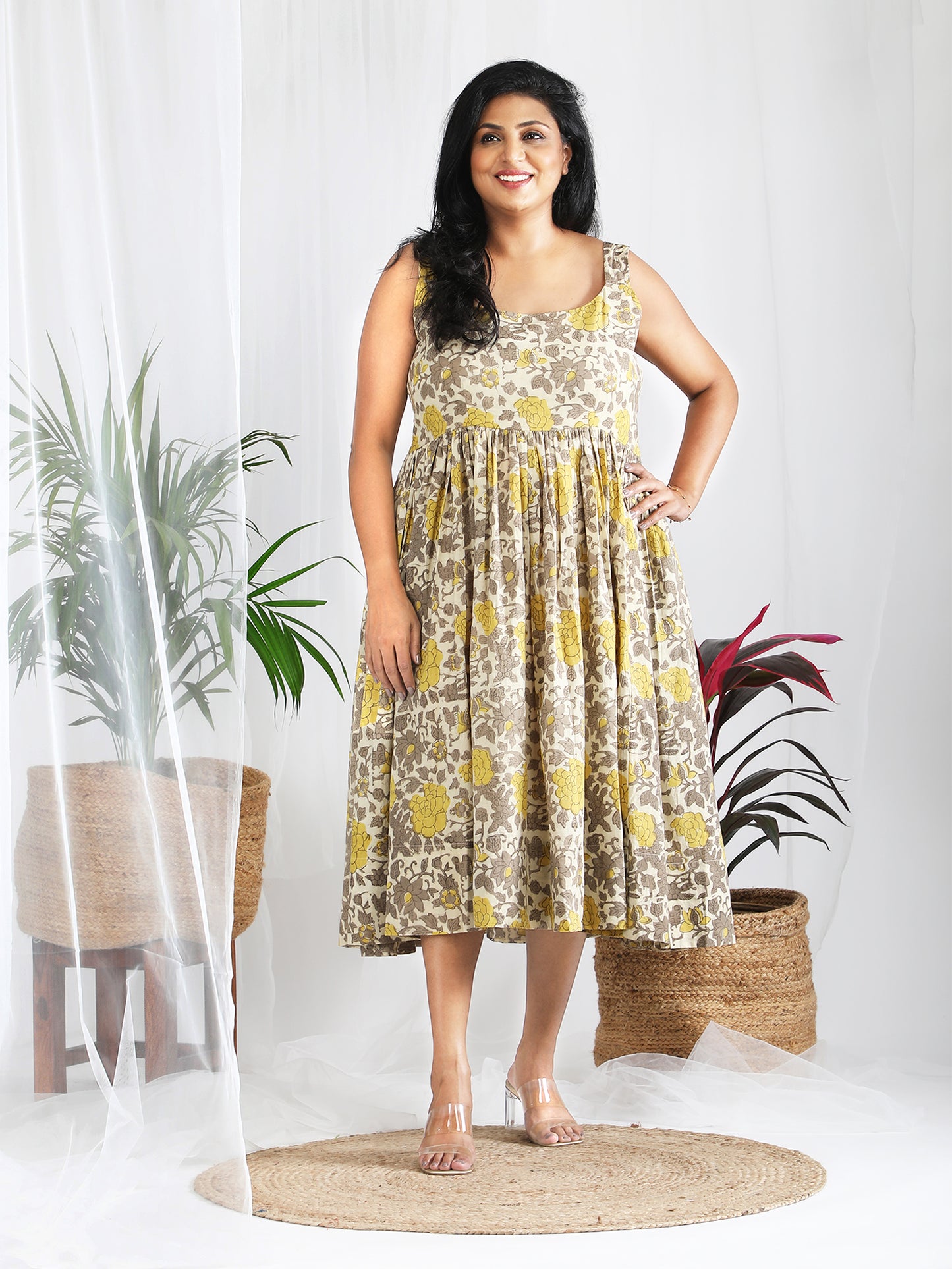 Darzaania Nora Ajrakh Pure Cotton Strap Dress