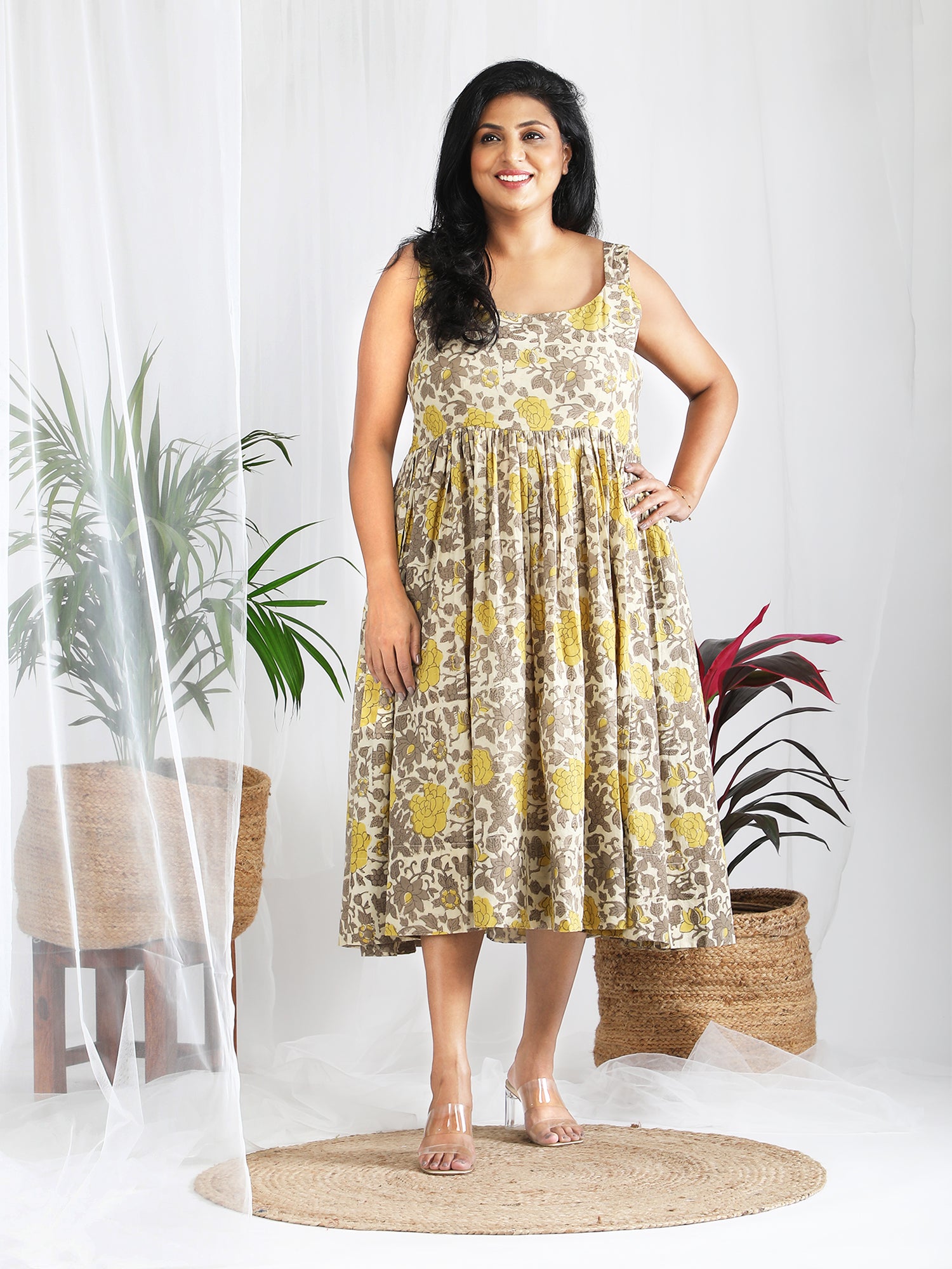 Darzaania Nora Ajrakh Pure Cotton Strap Dress