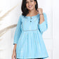 Sky blue ikat cotton tops online
