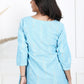 Light blue Ikkat Cotton tops online