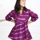 Shibori Purple cotton tops for women