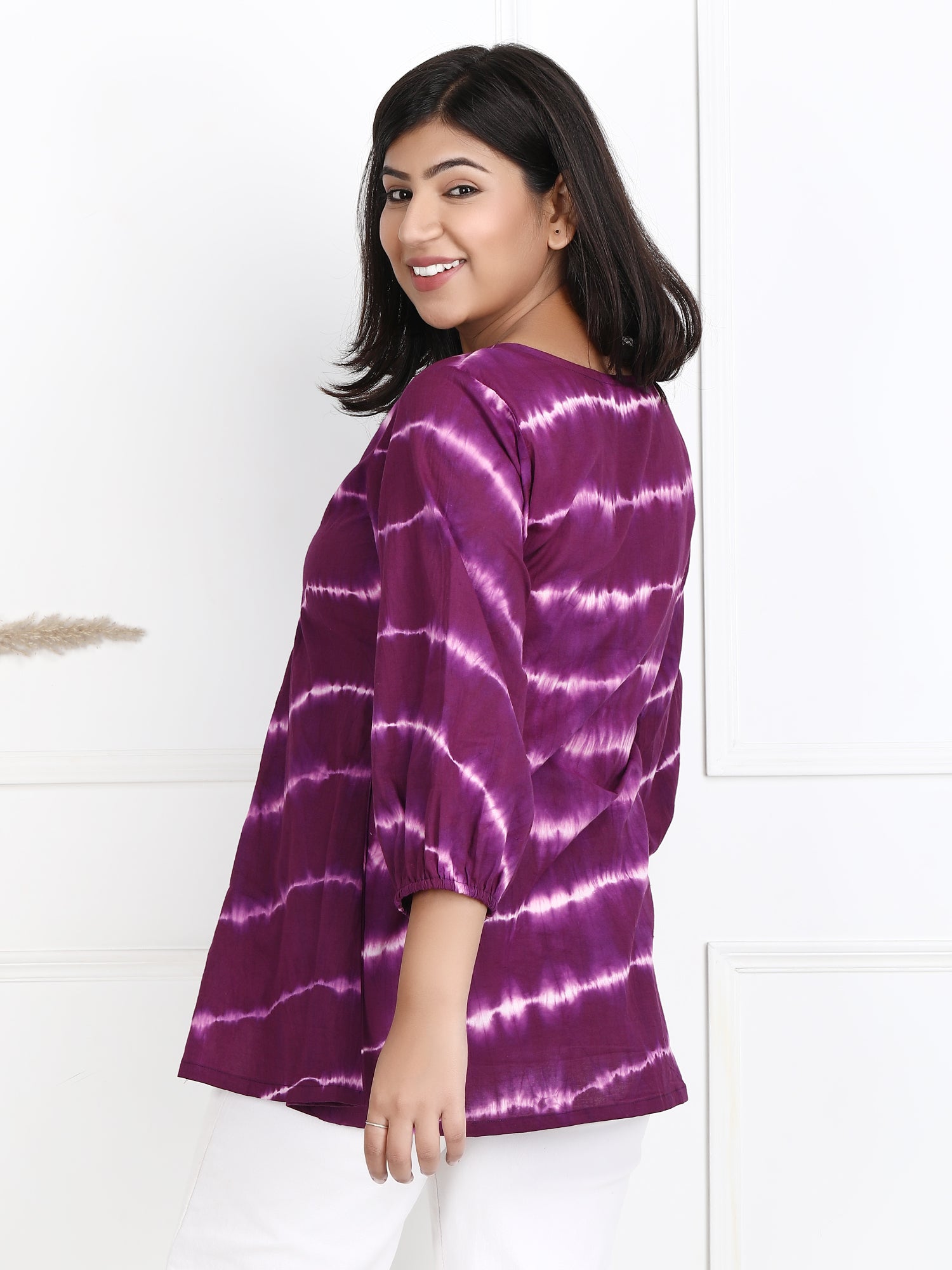 shibori print tops for women online