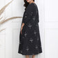 kantha work cotton dress for women in black 