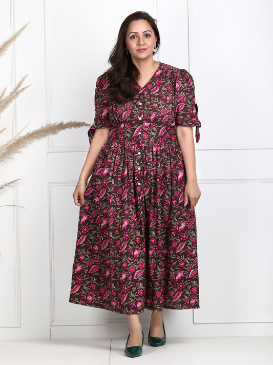 button down long dresses for women