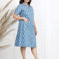 blue pocket dress for women