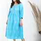 Blue Ikkat cotton yoke dress