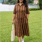 Darzaania Button Down Brown Mustard Cotton Shirt Dress 