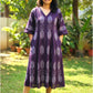 Purple Ikat Cotton Lounge Wear Dress